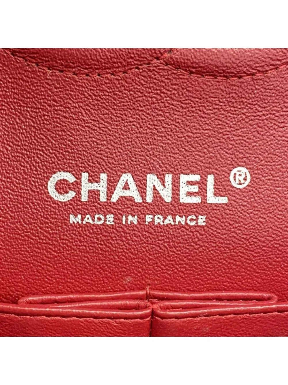 Chanel Shoulder Bag Quilted Lambskin Red Silver